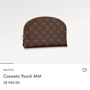 NWT Louis Vuitton M47353 Cosmetic Bag Brown Monogram